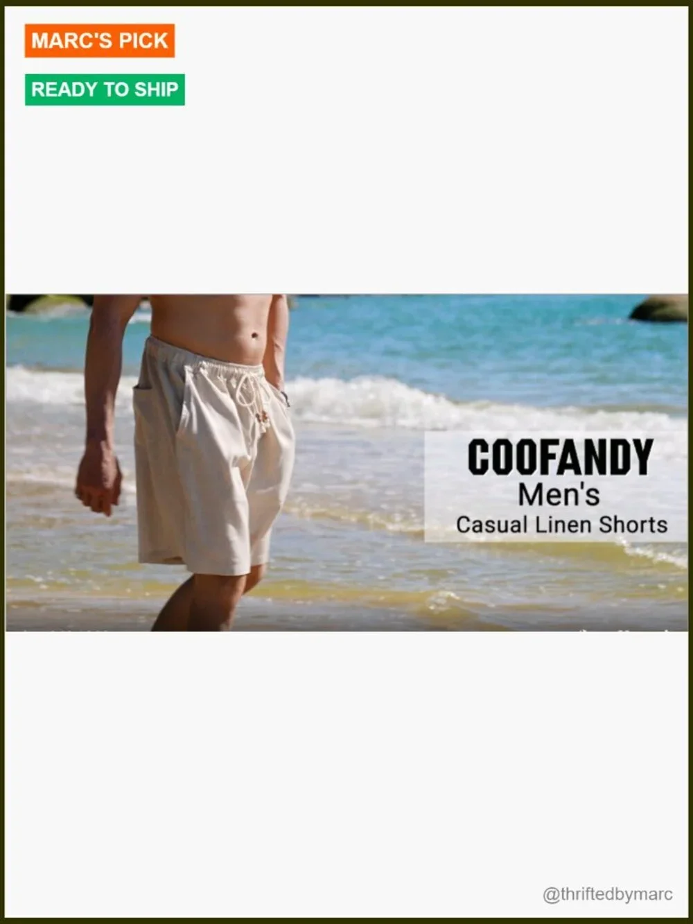 Men's Linen Elastic Waist Shorts, Casual Summer Beach Drawstring